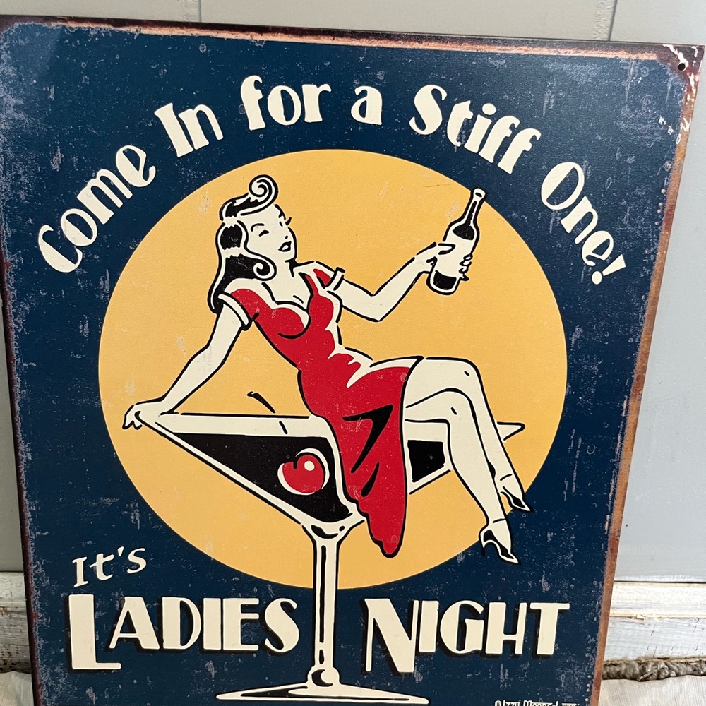 Retro Ladies Night Metal Sign